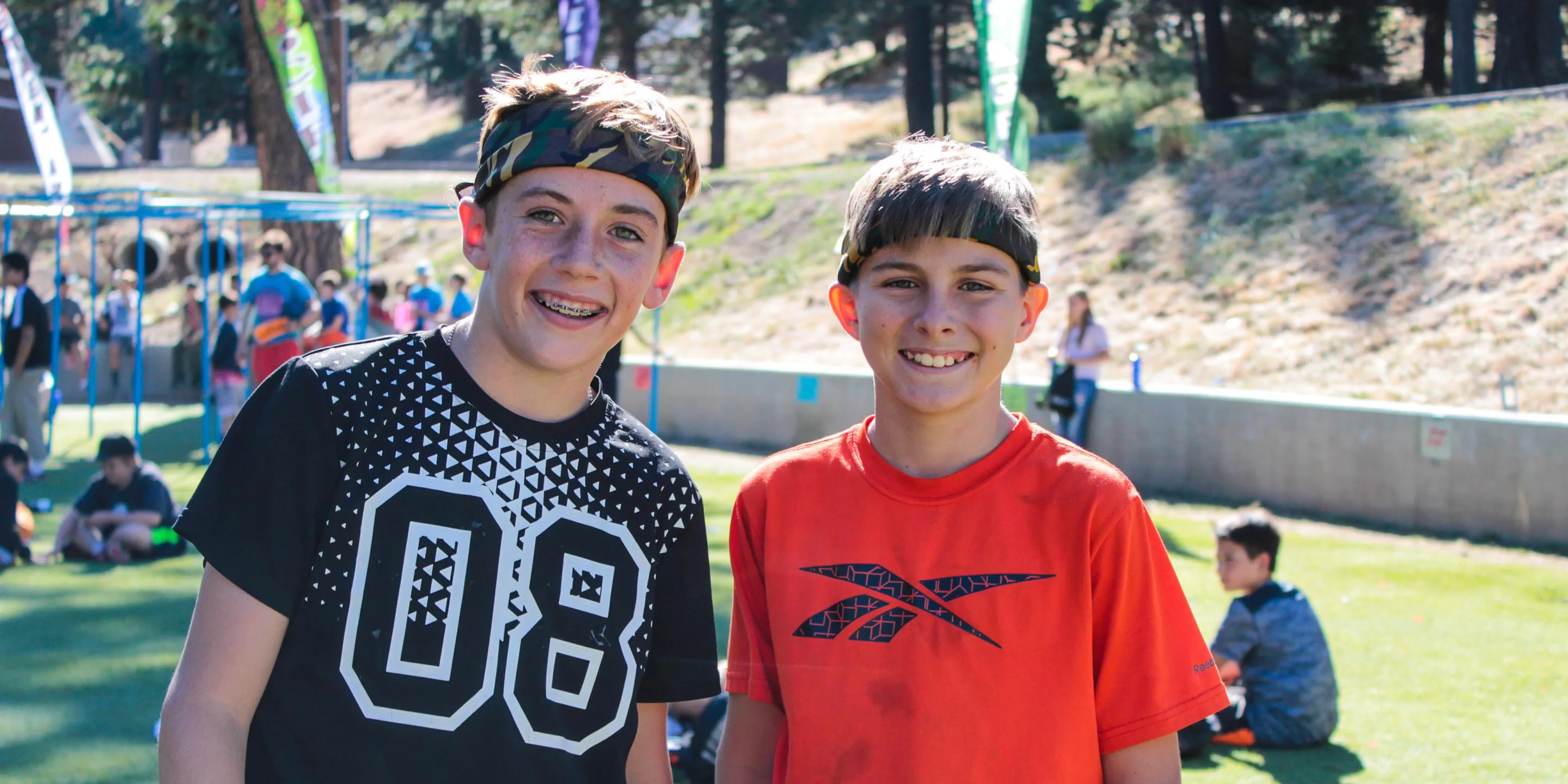 Two boys on field