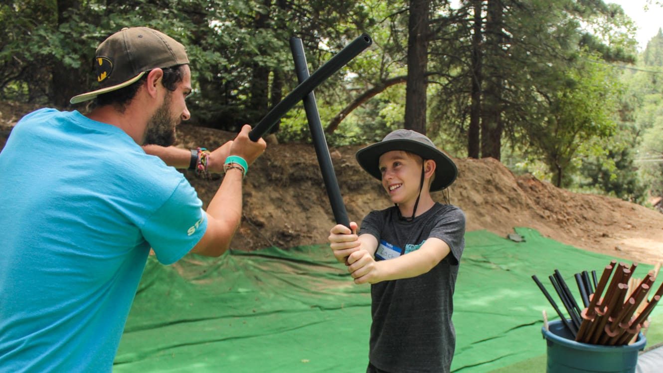 Camper learning Hollywood stunts