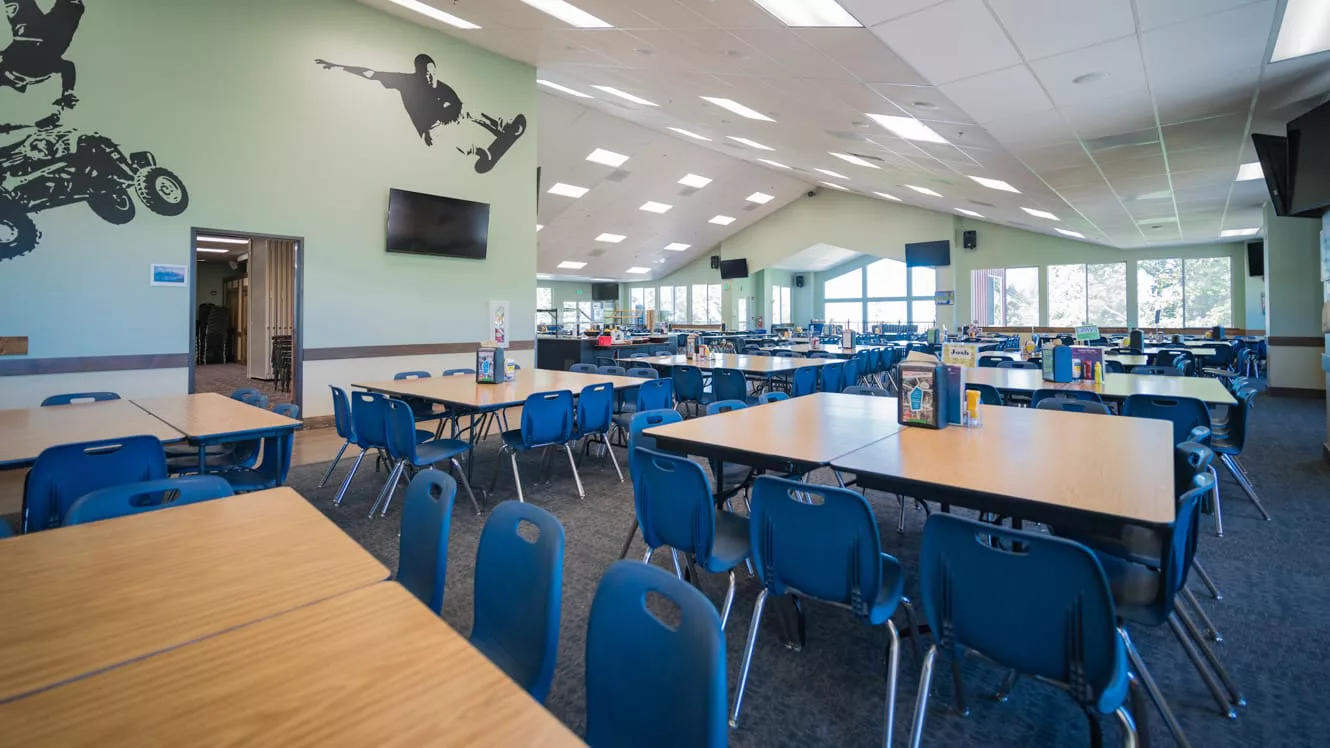 Dining hall area of Huckleberry Hall