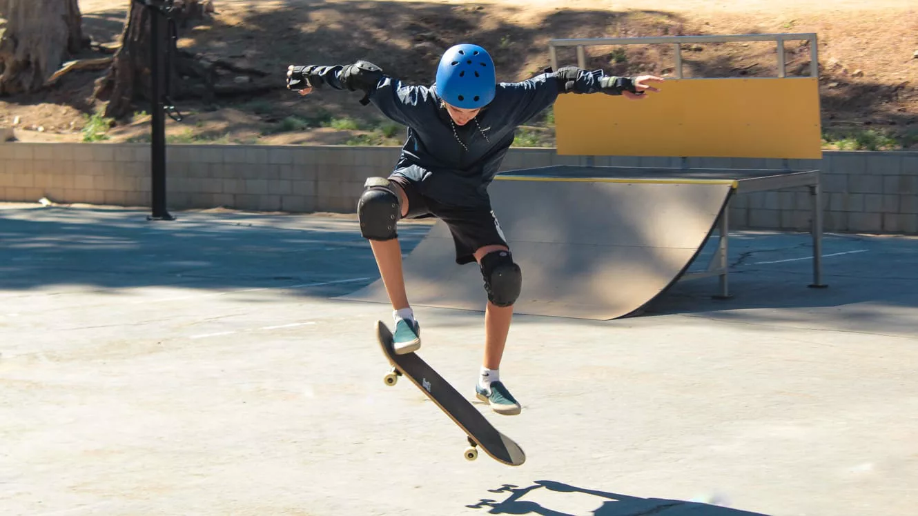 Skateboarder doing a trick