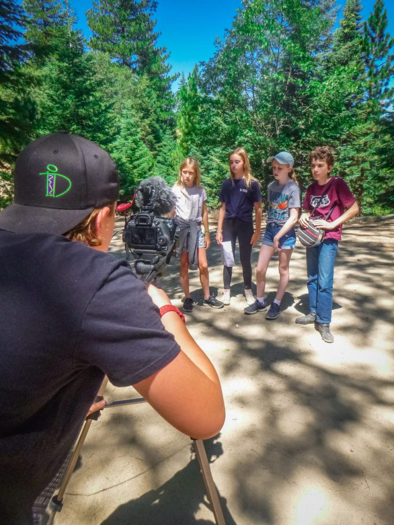 kids filming at acting camp