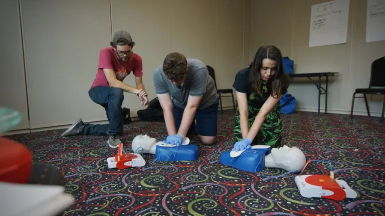 kids learning CPR