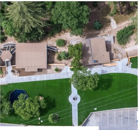 Aerial view of the Pali Adventures Mini Camp cabins